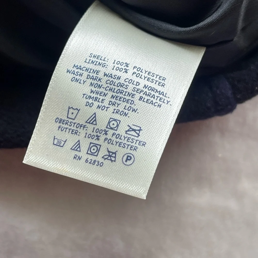 Lands end navy plaid fleece jacket